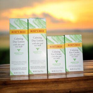 Burt's Bees Calming Day Lotion w/ Aloe and Rice Milk 1.8 oz + Calming Eye Cream